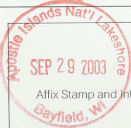 Park stamp Apostle Islands NL