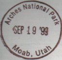 Park stamp for Arches NP