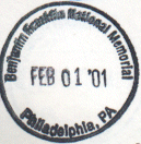 Park stamp for Benjamin Frankin NM