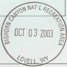 Park stamp for Big Horn Canyon NRA