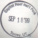 Park stamp for Capital Reef NP