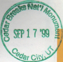 Park stamp for Cedar Breaks NM