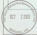 Park stamp Fort Union Trading Post NHS