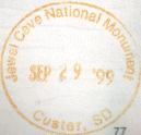 Park stamp for Jewel Cave NM