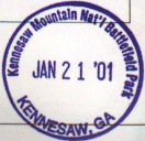 Park stamp for Kennesaw Mountain NBP