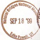 Park stamp for Natural Bridges NM