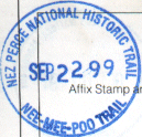 Park stamp for Nez Perce (Nee-Mee-Poo) NHT