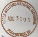 Park stamp for Roger Williams NM
