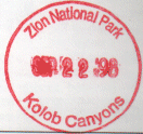 Park stamp for Zion NP