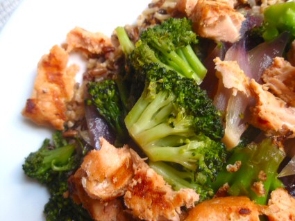 Maple Salmon and Broccoli with Rice